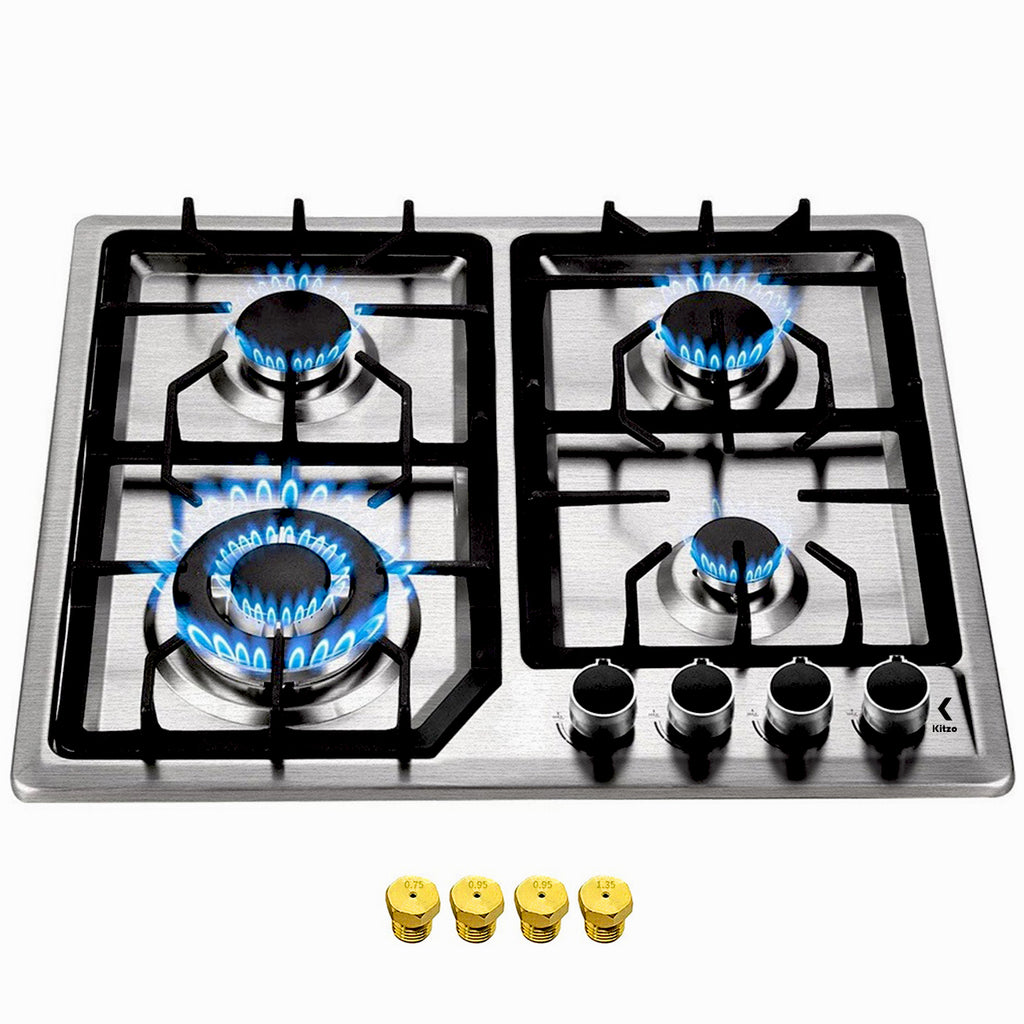 KITZO Parrilla de Gas Empotrable Premium – 4 Quemadores