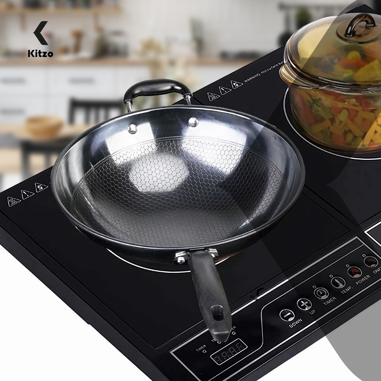 Kitzo - Parrilla de Inducción Eléctrica de 2 Quemadores