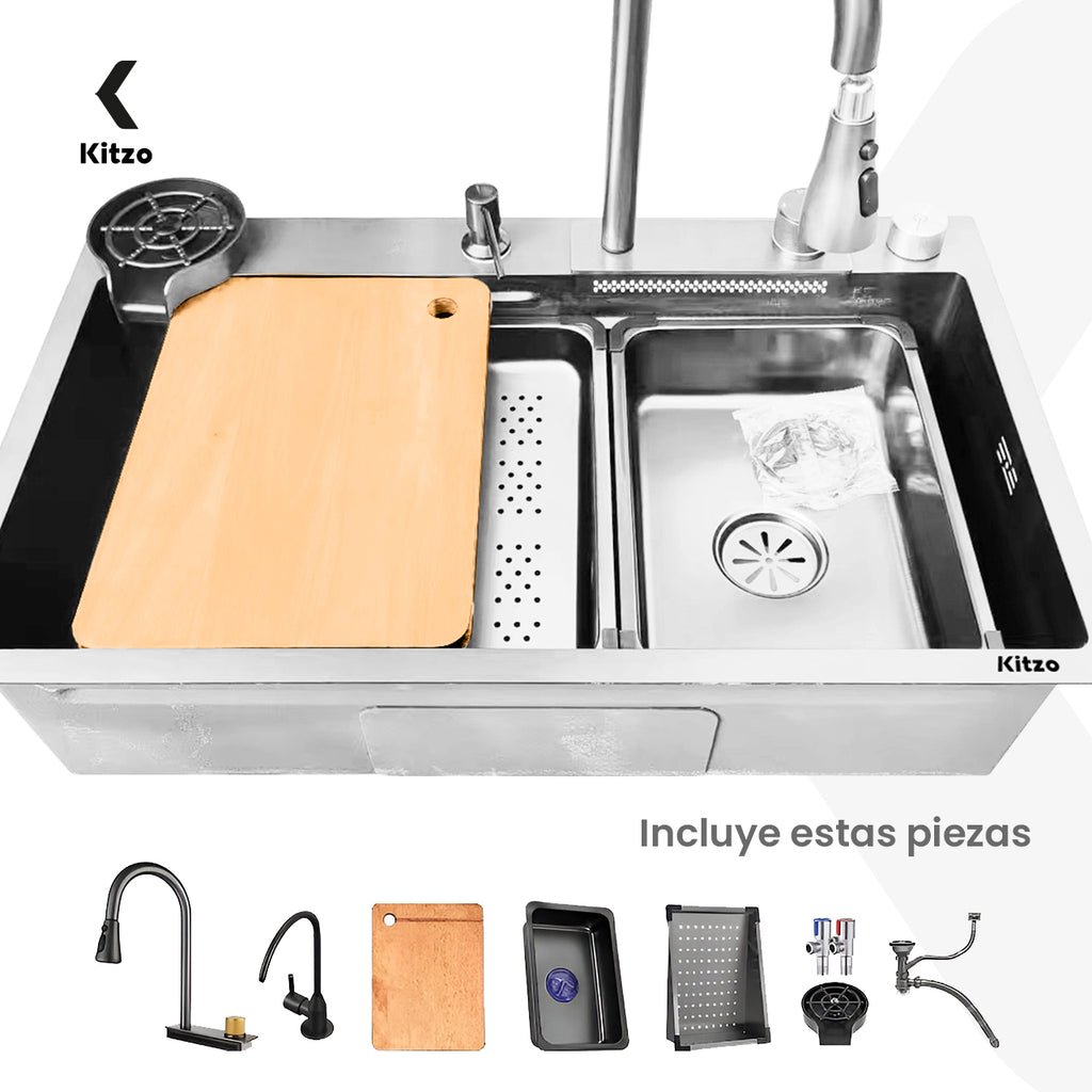 Fregadero De Cocina   Fregadero de Cascada   Fregadero Doméstico para Cocina, Bar, Comedor, Exterior