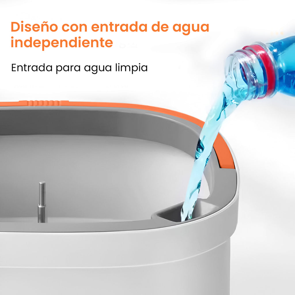 Trapeador Mop 360° Fácil Exprimido con Cubeta y Repuesto