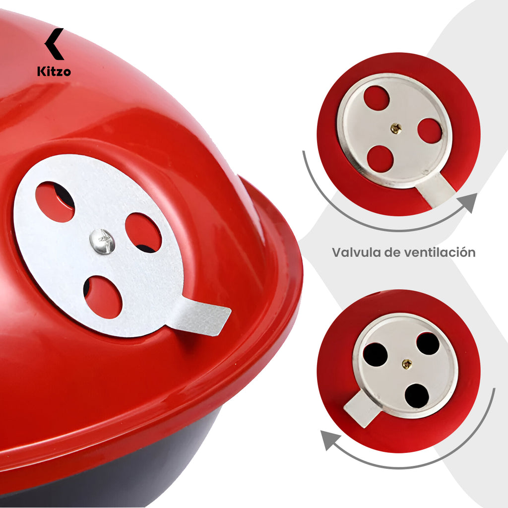 Kitzo - Mini Asador Portátil 36cm con Tapa