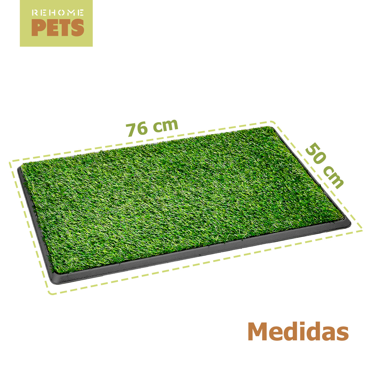 Tapete Entrenador De Perros Pasto Sintético Antifuga 50x76cm Verde