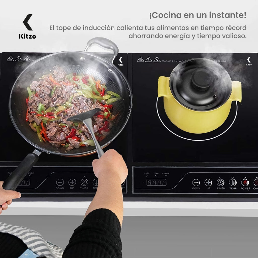 Kitzo - Parrilla de Inducción Eléctrica de 2 Quemadores