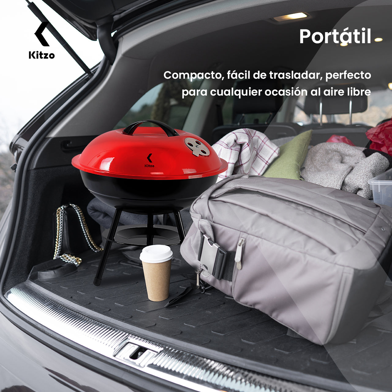 Asador Portátil 36cm con Tapa