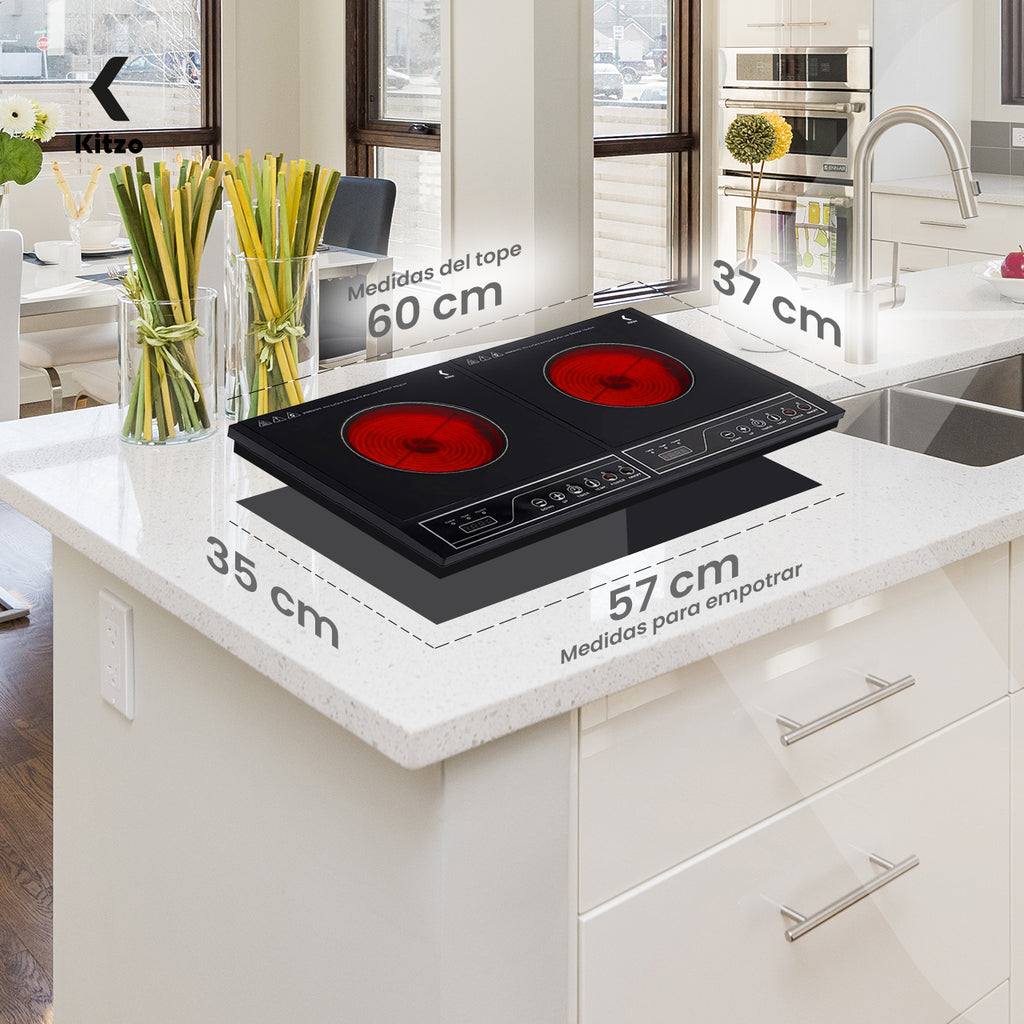Kitzo - Parrilla de Inducción Eléctrica de 2 Quemadores