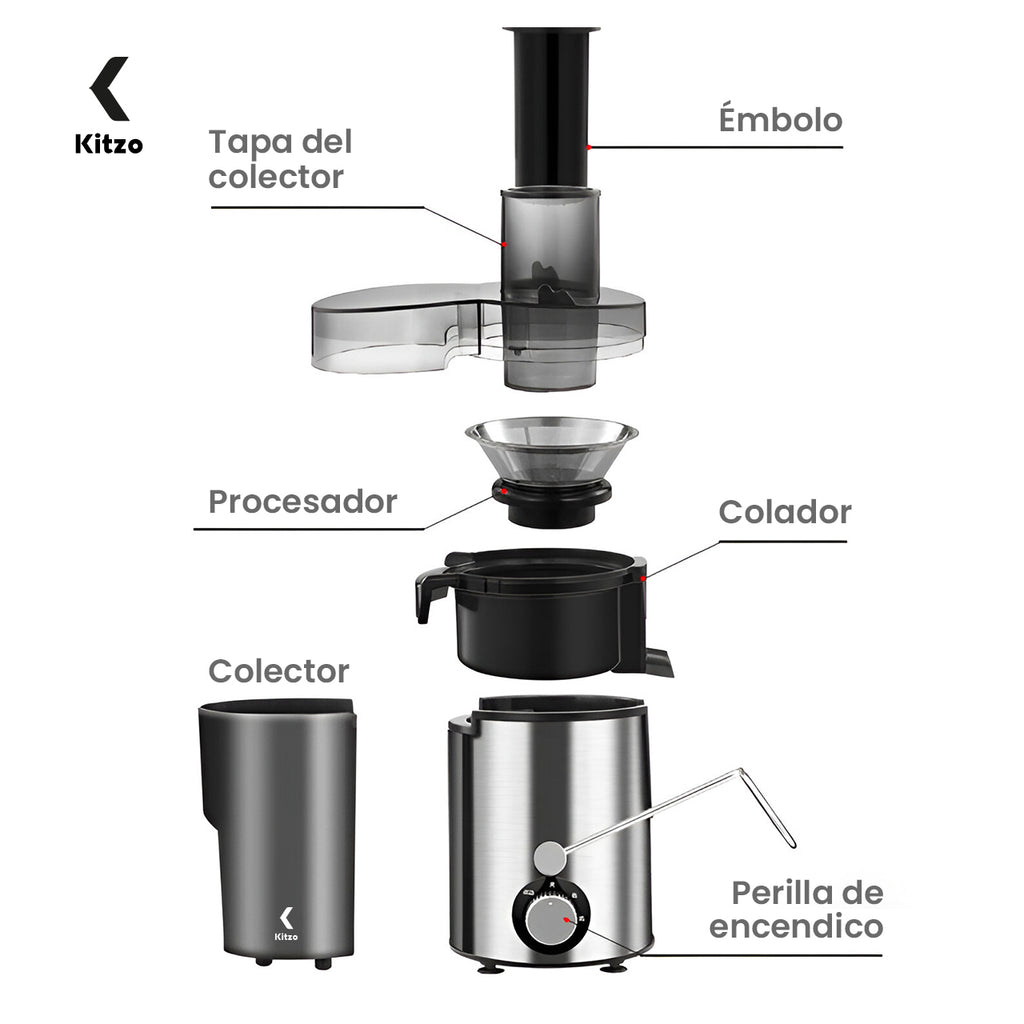 Extractor De Jugos Frutas Verduras Exprimidor Eléctrico
