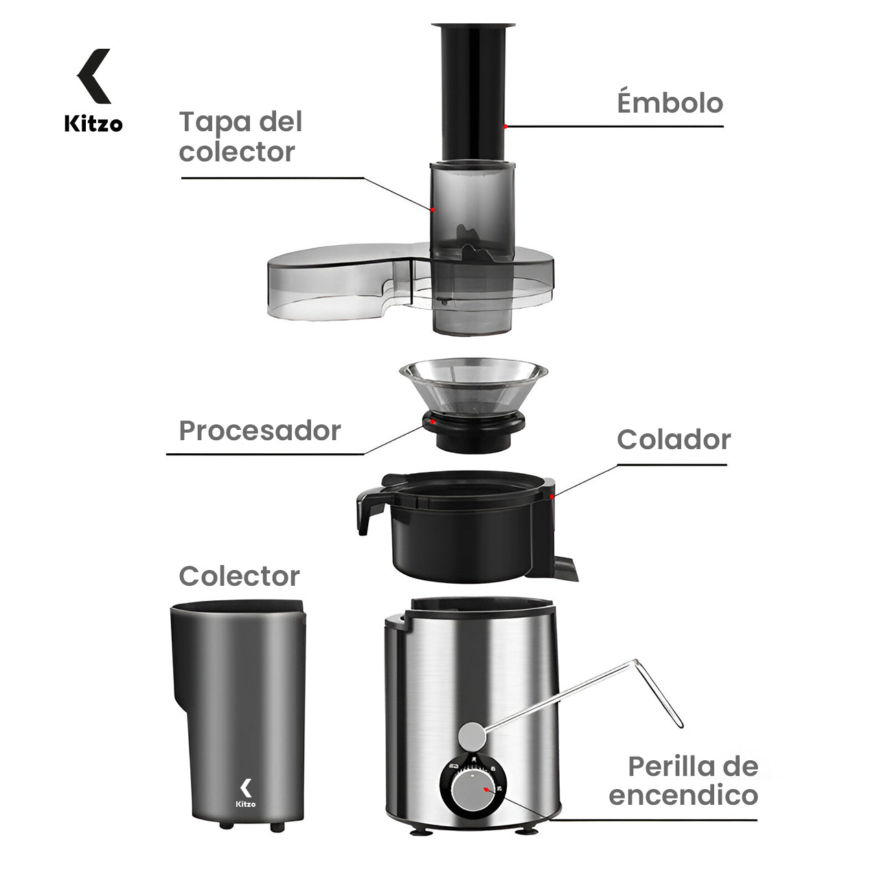 Extractor De Jugos Frutas Verduras Exprimidor Eléctrico