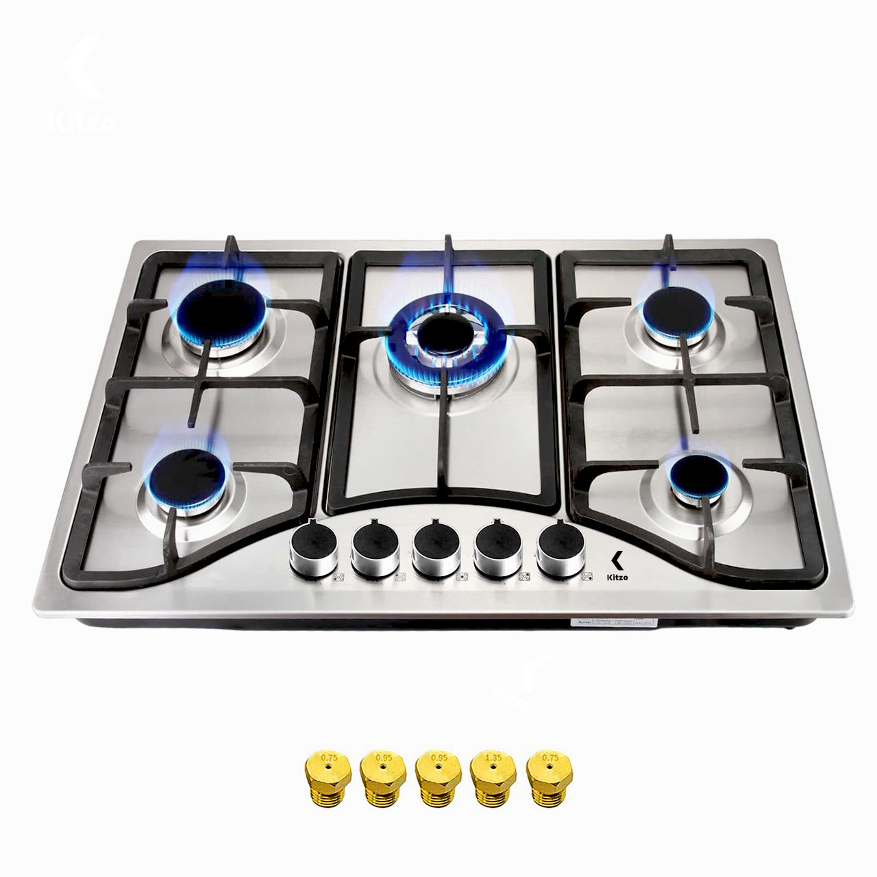 KITZO Parrilla de Gas Empotrable Premium - 5 Quemadores