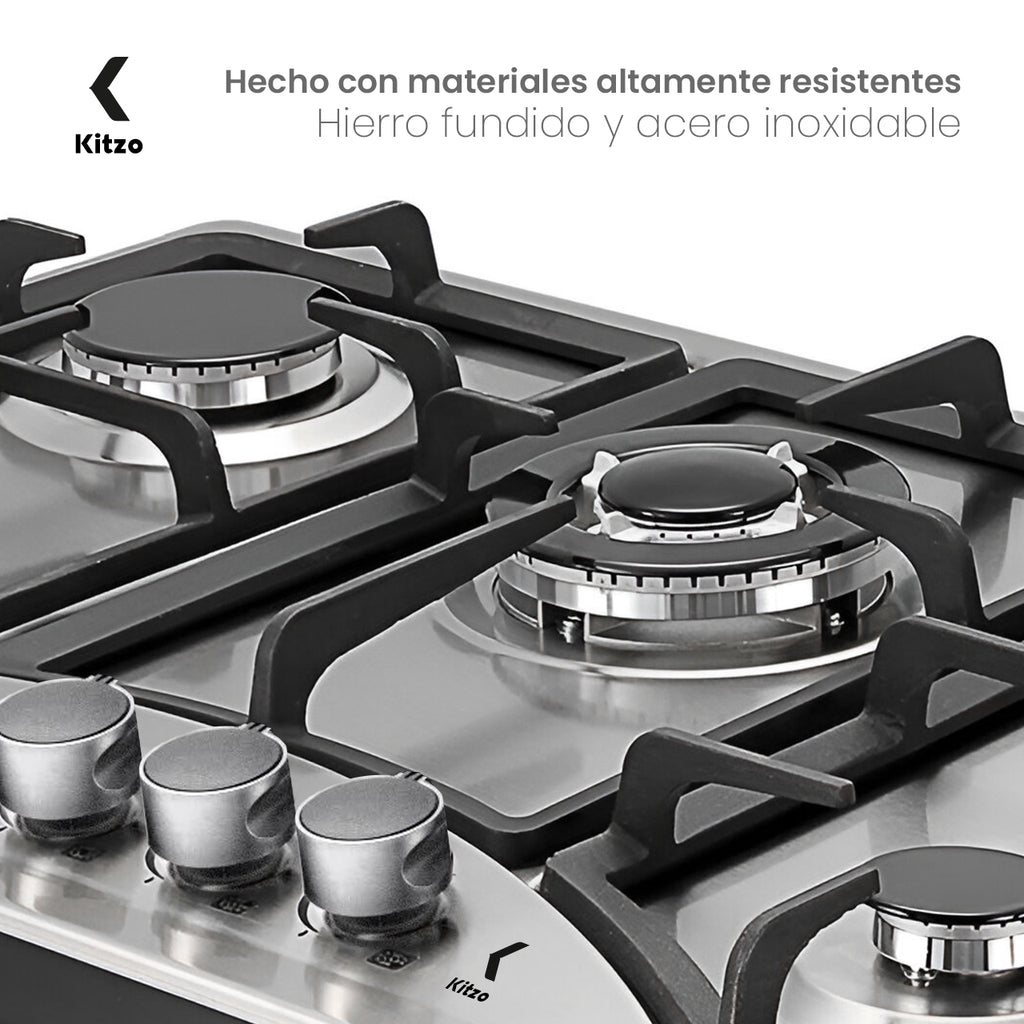 KITZO Parrilla de Gas Empotrable Premium - 5 Quemadores