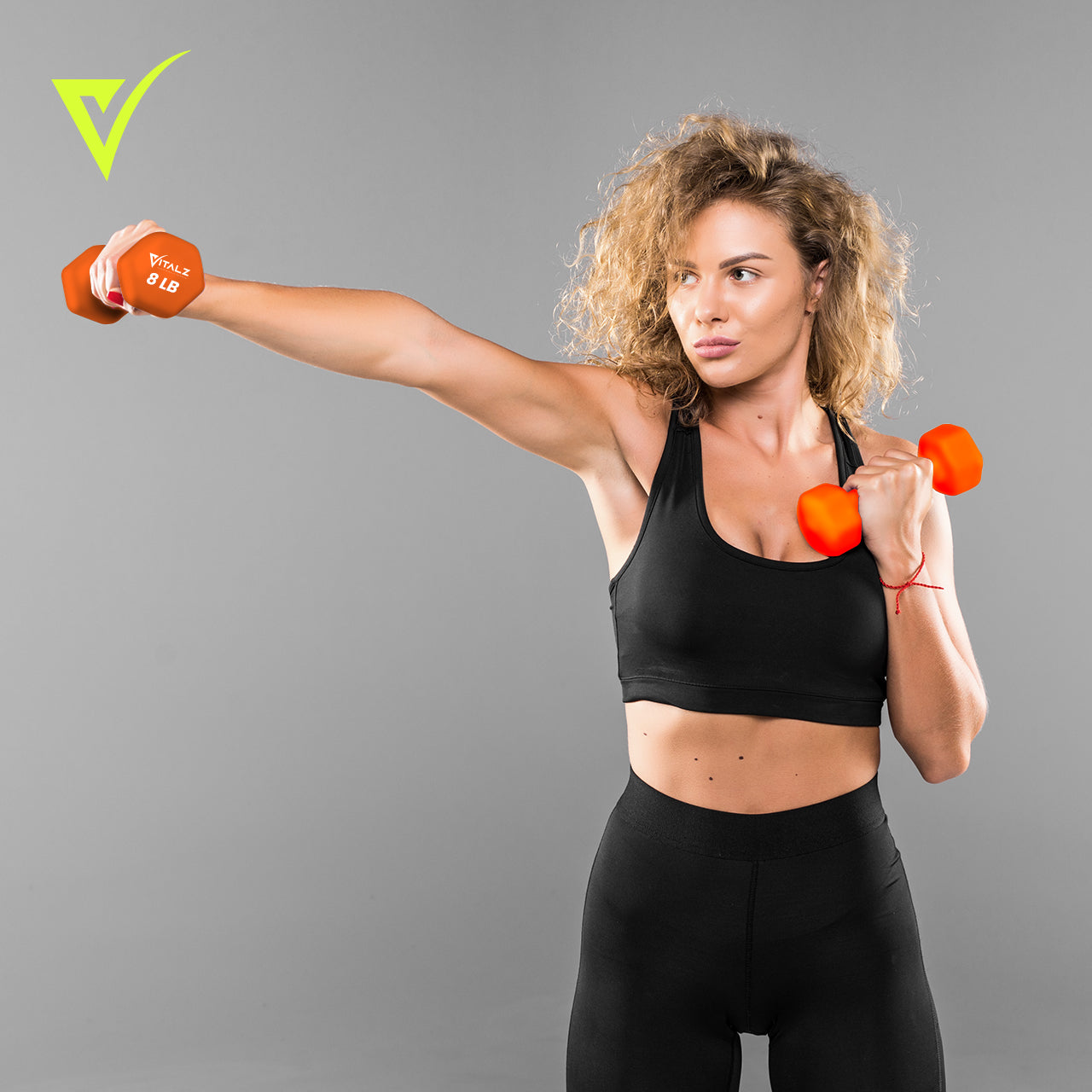 Kit De Pesas Mancuernas Neopreno 3 5 8 Lb Rack Ejercicio Color Multicolor