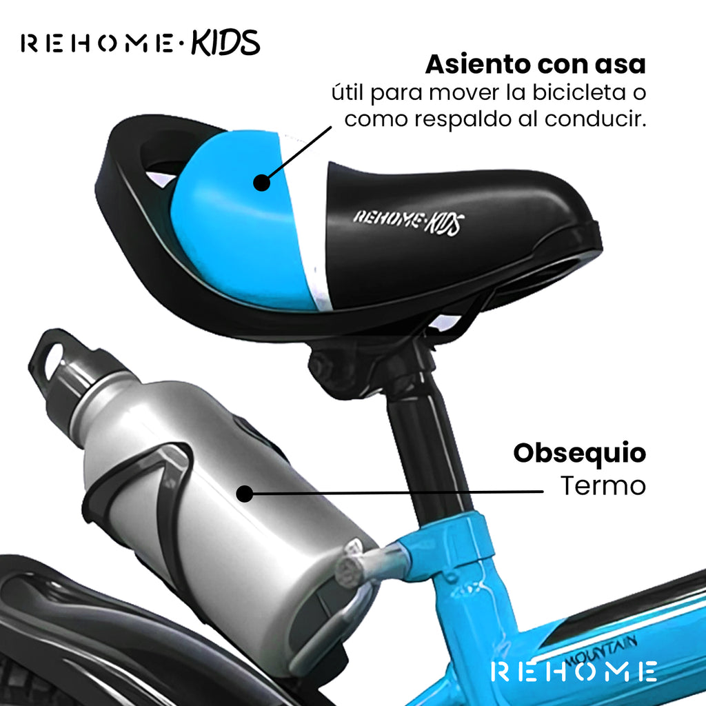 Bicicleta Infantil Deportiva Niños R16 Con Ruedas Auxiliares