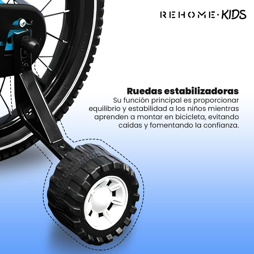 Bicicleta Infantil Deportiva Niños R16 Con Ruedas Auxiliares