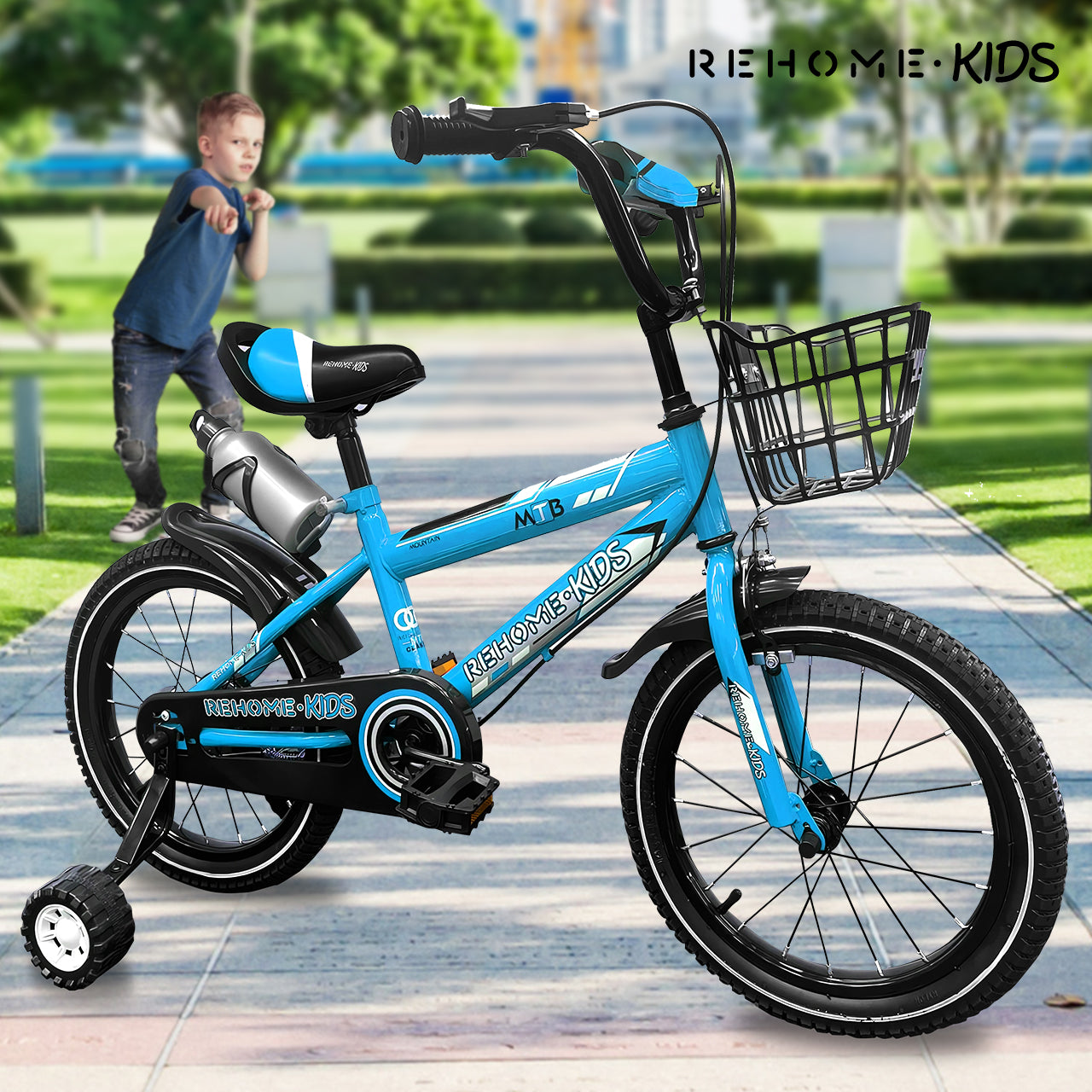 Bicicleta Infantil Deportiva Niños R16 Con Ruedas Auxiliares