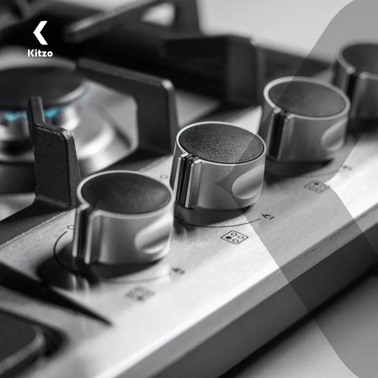 KITZO Parrilla de Gas Empotrable Premium – 4 Quemadores