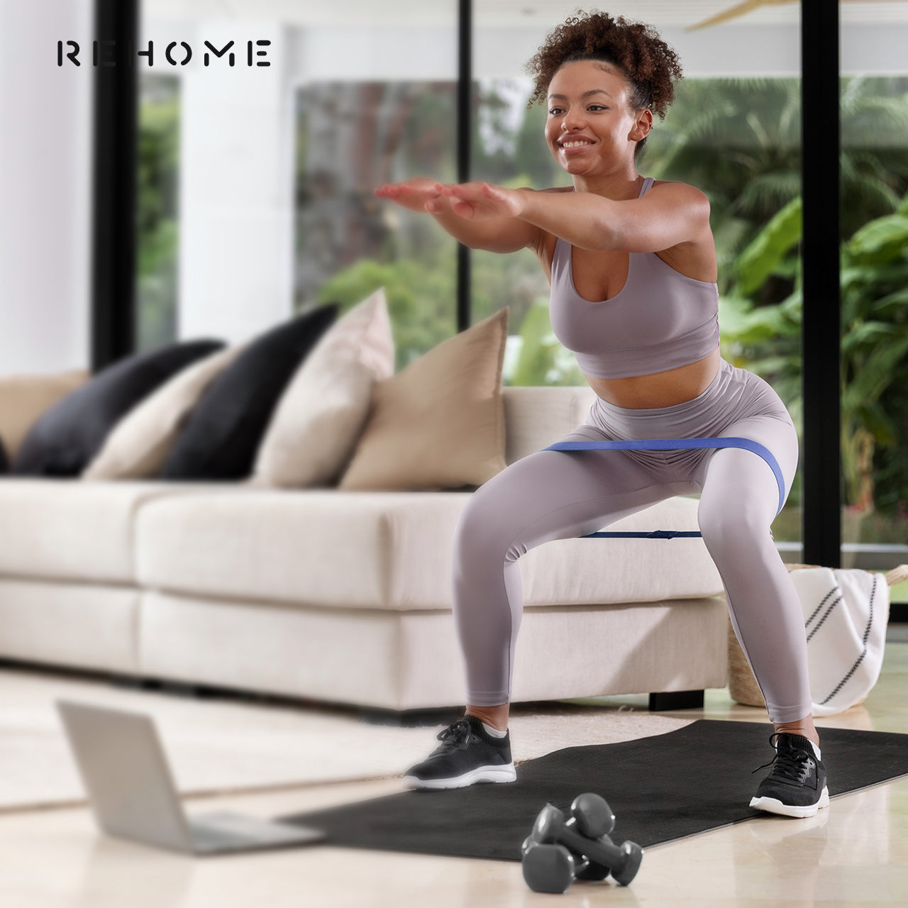 Kit De Pesas Mancuernas Neopreno 3 5 8 Lb Soporte Ejercicio Color Gris